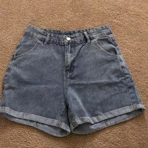 Denim Rolled Cuff Shorts
